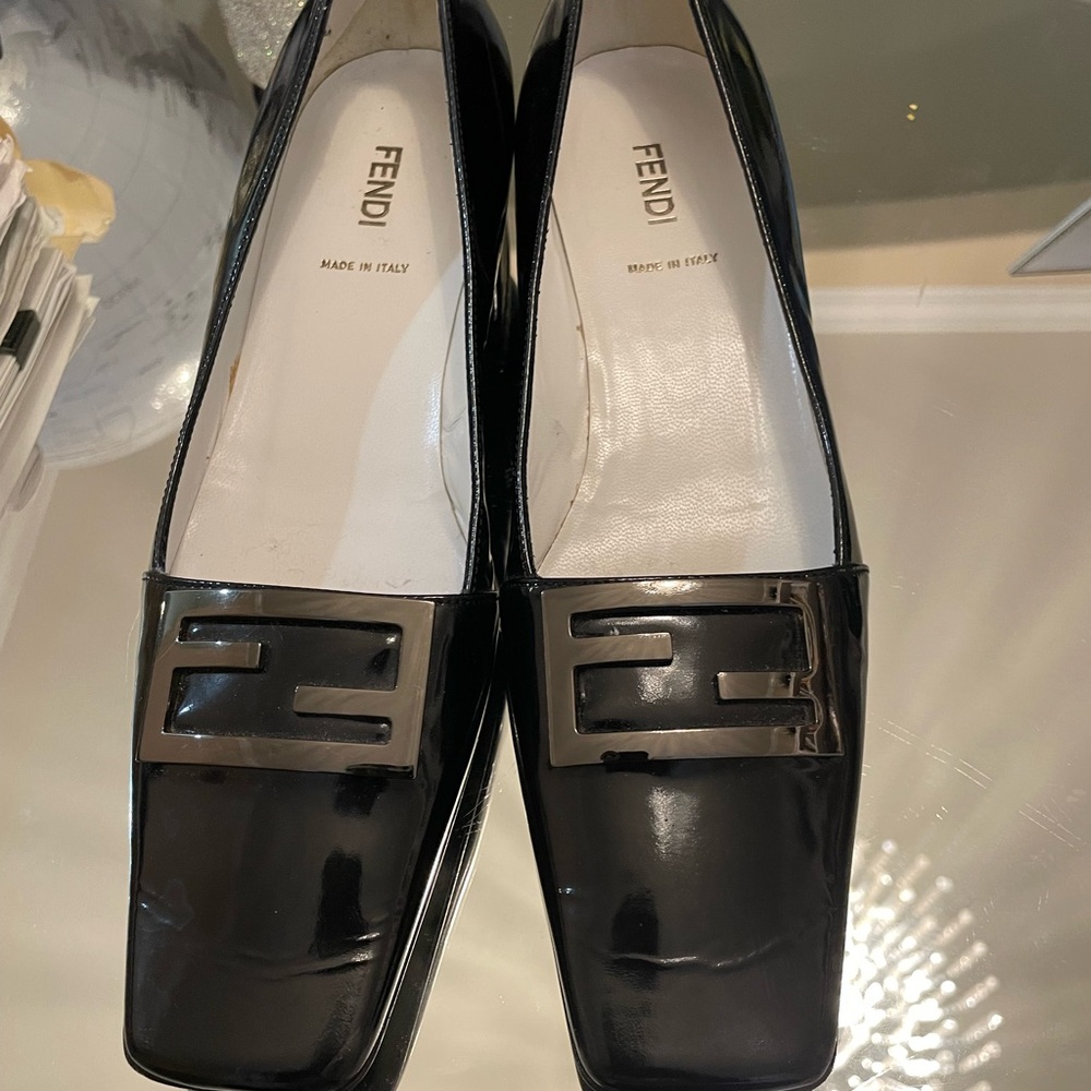 Fendi Glossy Black Loafers